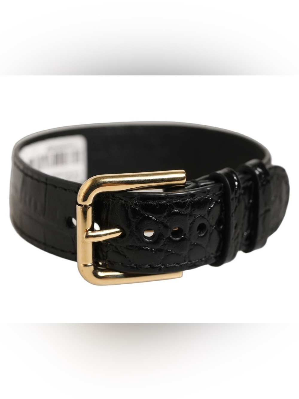 DOLCE & GABBANA Bracelet Textured Leather in Black NWT/NIB
